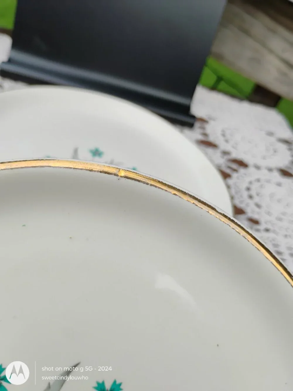 Scio Pottery Company Lot of 5 salad or bread plates Hampton Pattern circa 1960s